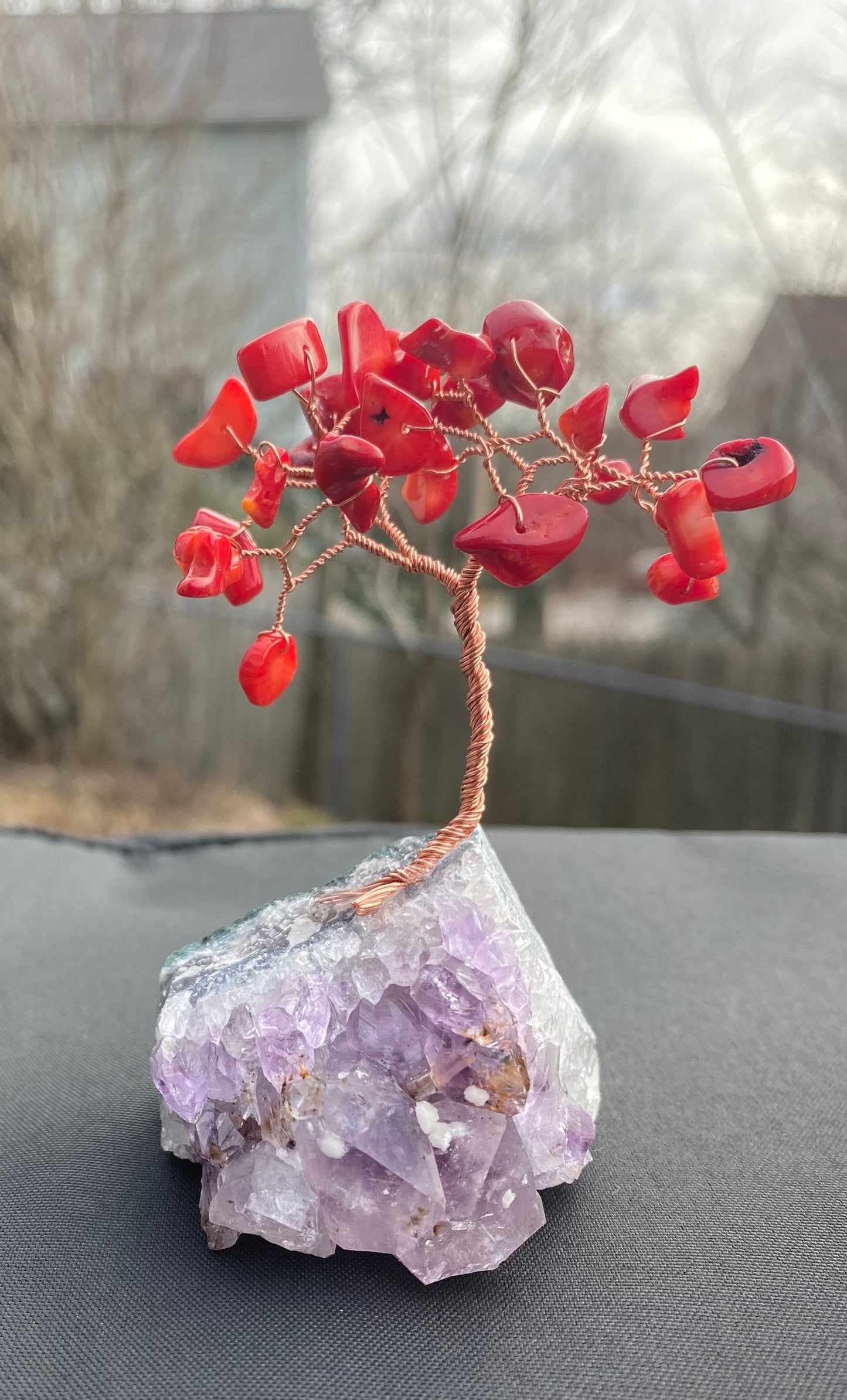 7 Mini Bonsai Chakra Set, Gemstone Tree of Life, Crystal Home Decor