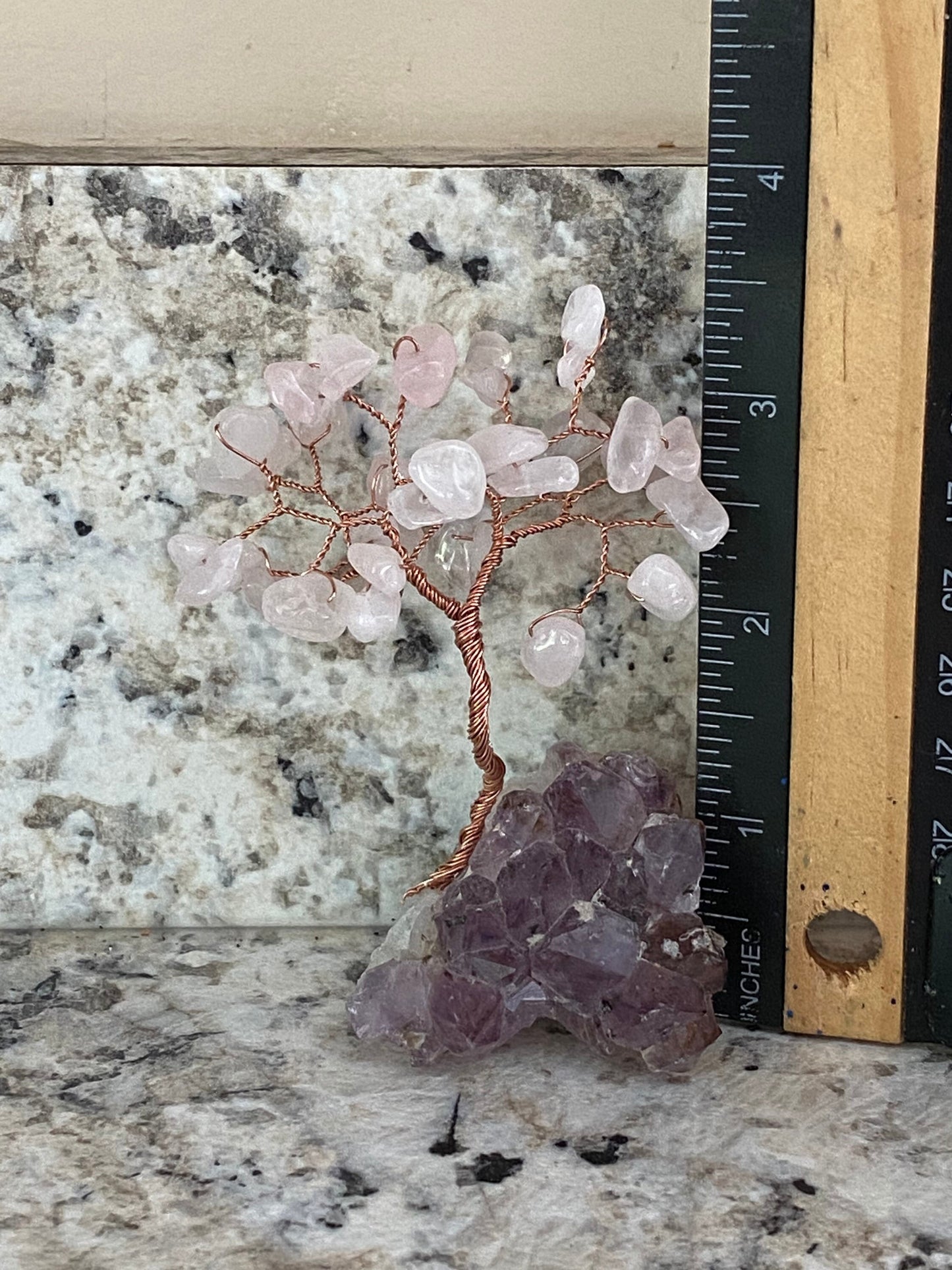 Mini rose quartz bonsai gemstone tree,crystal tree of life, crystal home decor