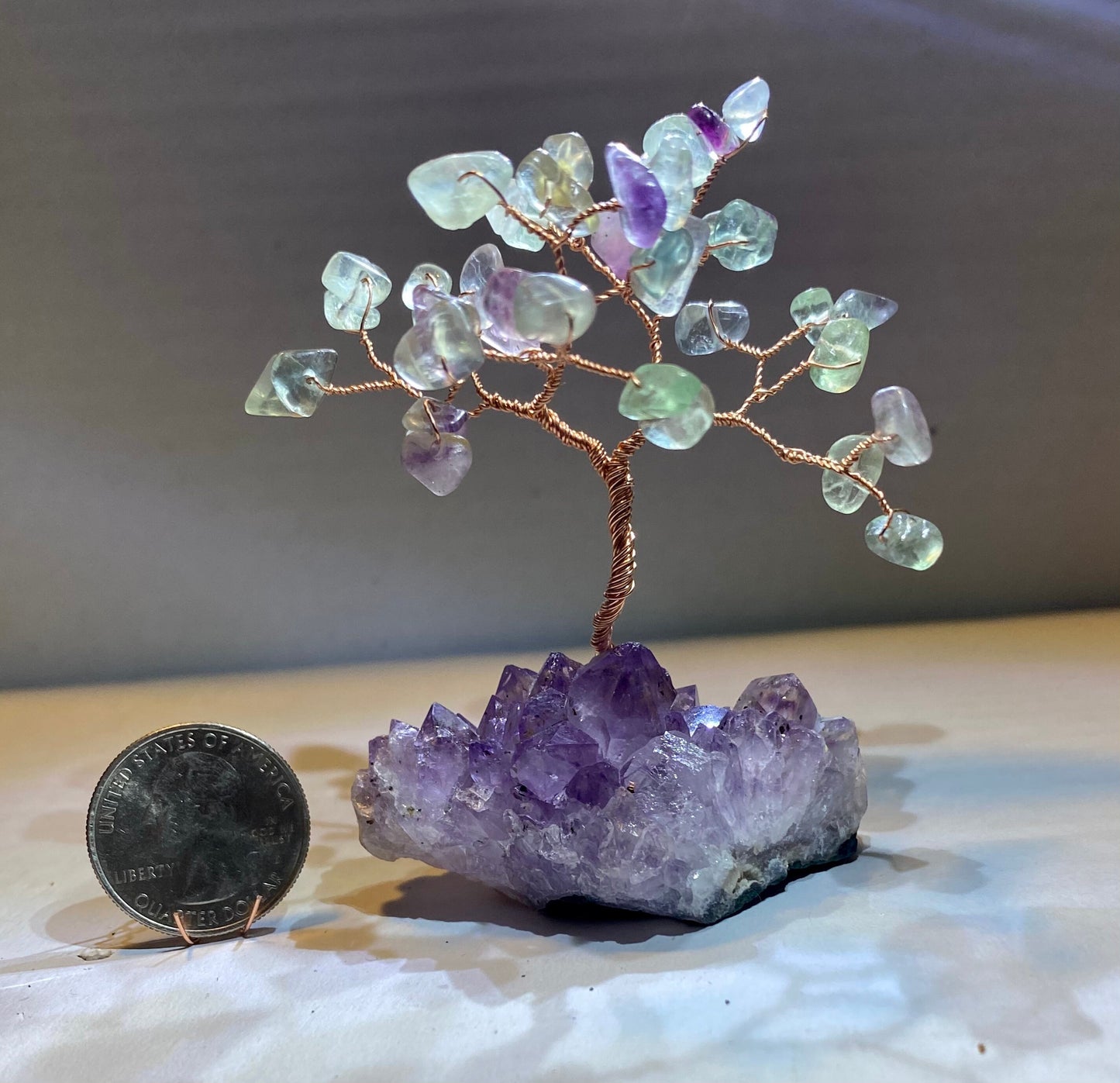Mini Fluorite tree,gemstone tree of life, crystal home decor Mother's Day