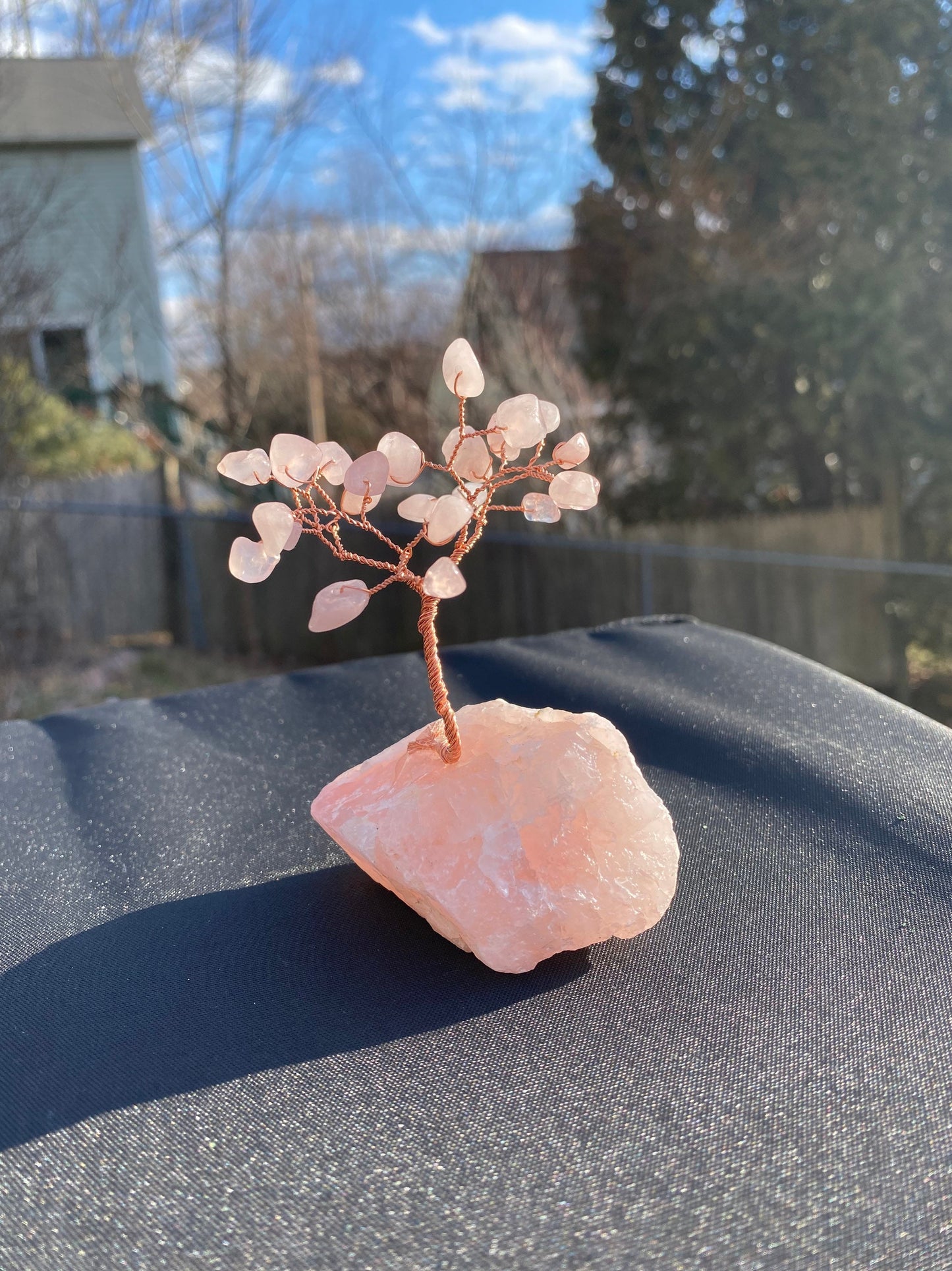 Mini pink rose quartz tree, gemstone tree of life, crystal home decor, healing crystal, bonsai, wire tree, reiki, valentines day gift